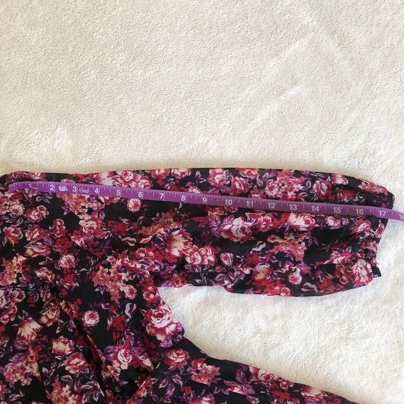 Isabel Maternity Purple Floral Bell Sleeve Dress - Picture 8 of 15